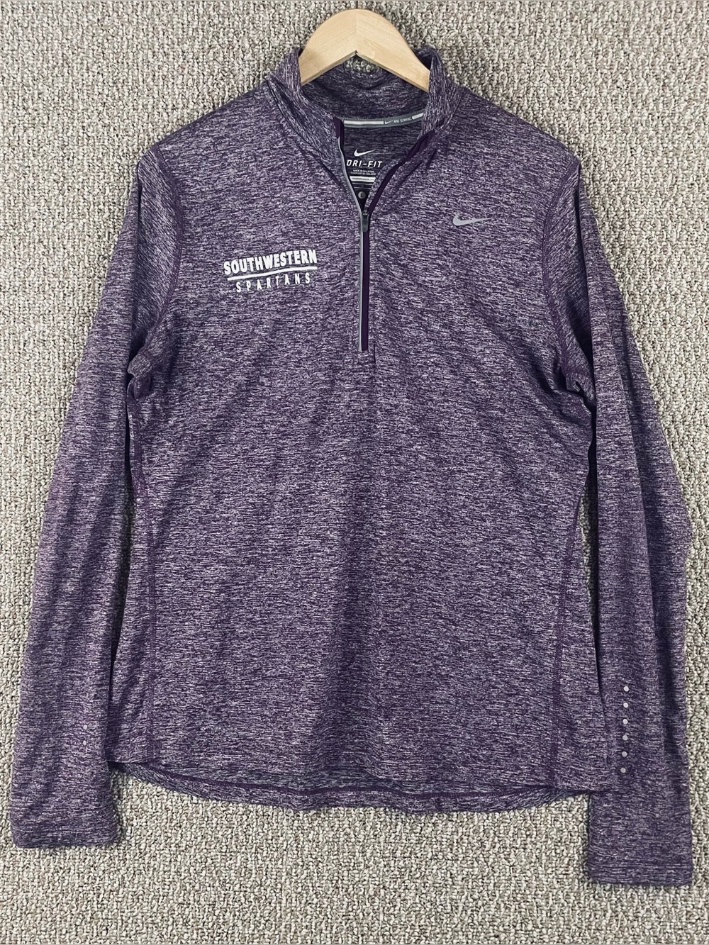 Nike Running Pullover Shirt Womens L Element Purple Iowa Reflective Dri-Fit T700